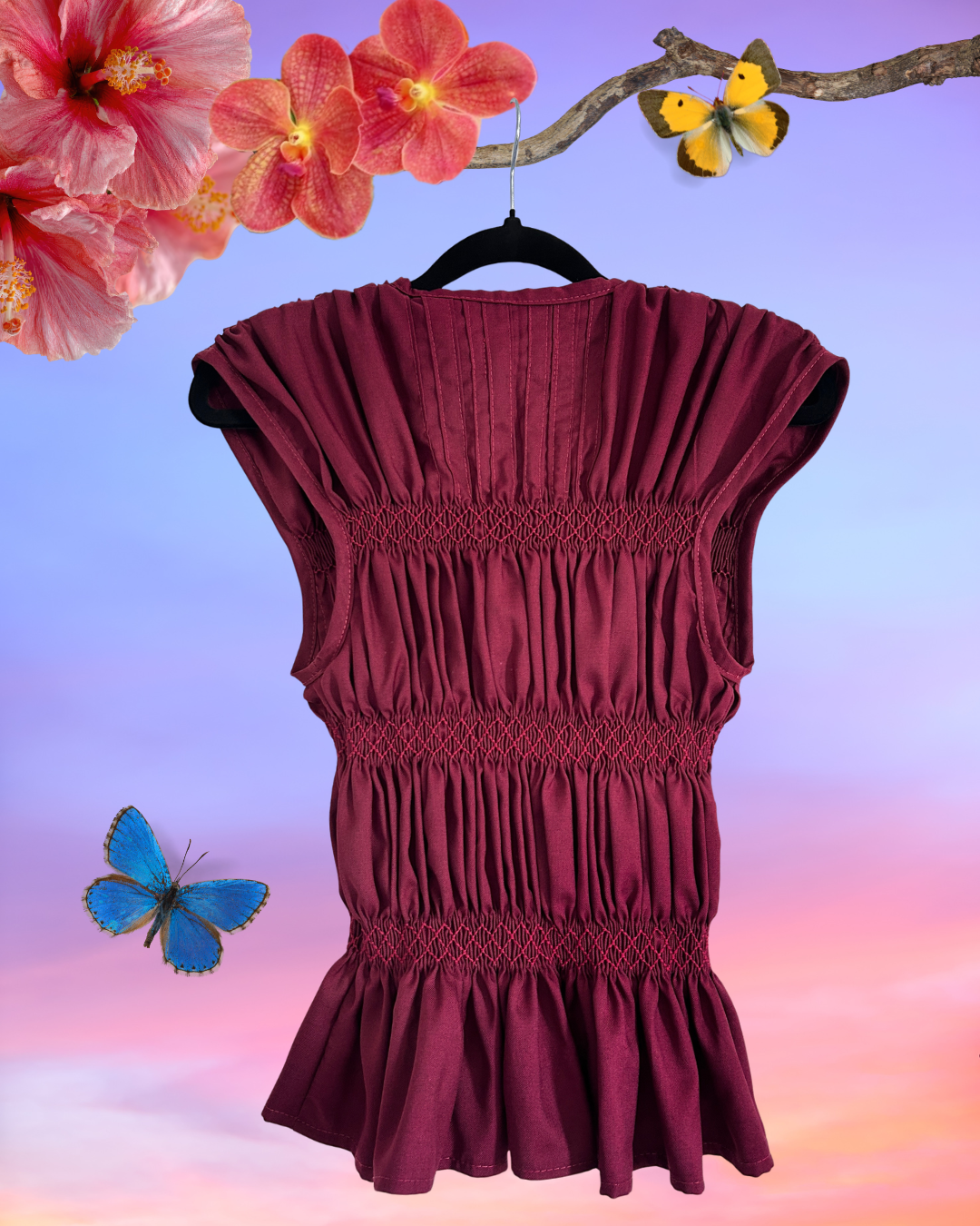 sansa top - burgundy