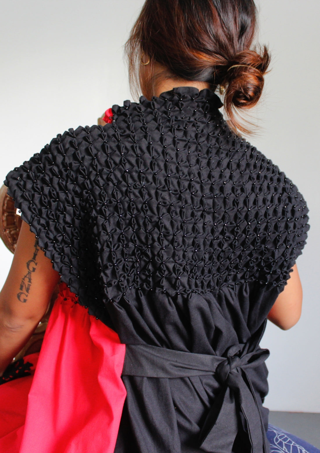 bloom dress - red & black