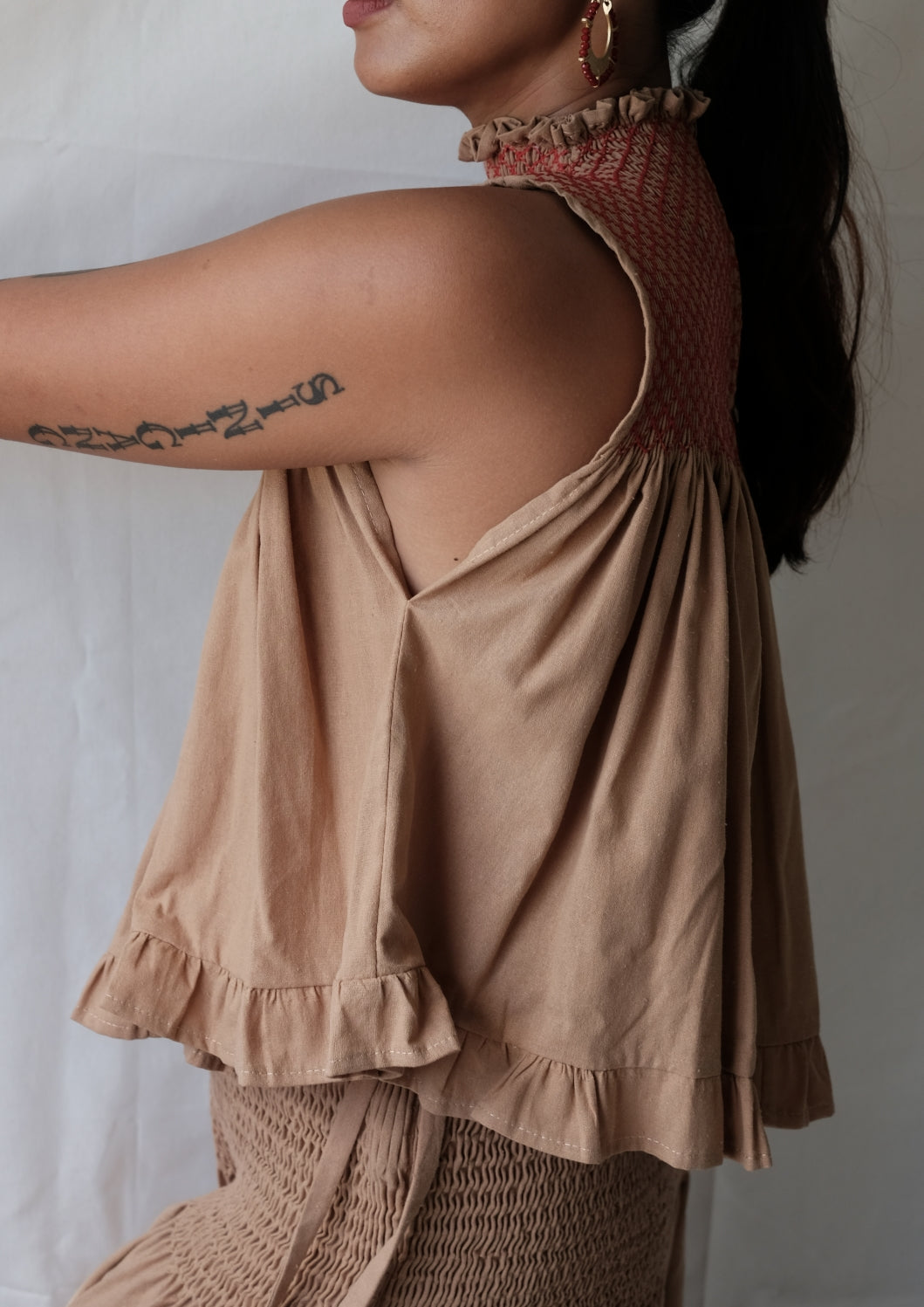 blaire top - stonewashed linen, khaki