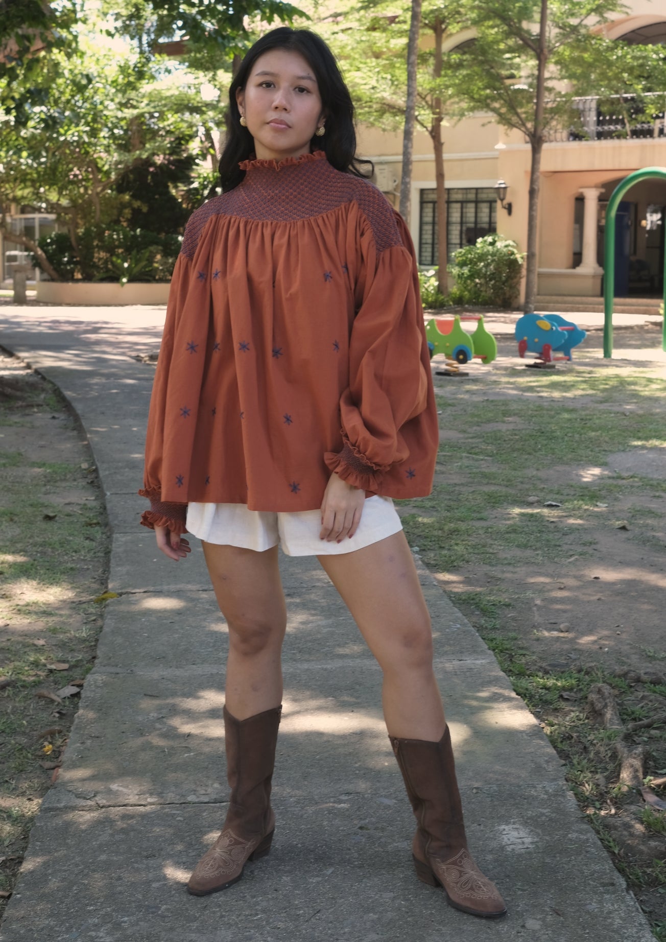 bea blouse deluxe - rust