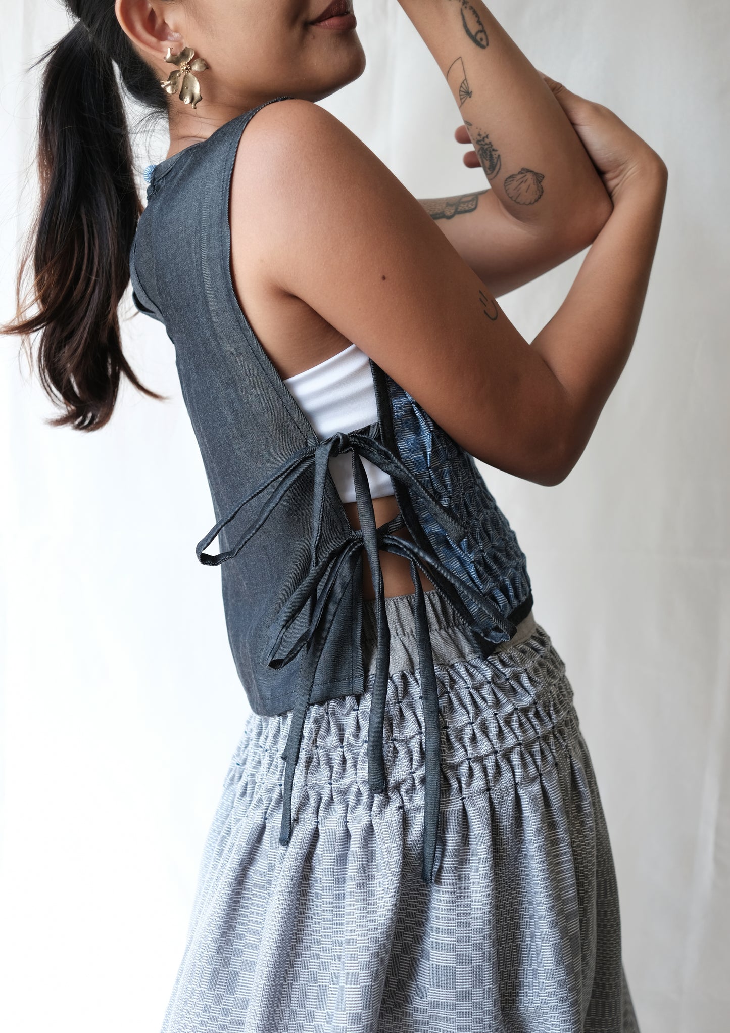 kimona bib - dark navy inabel