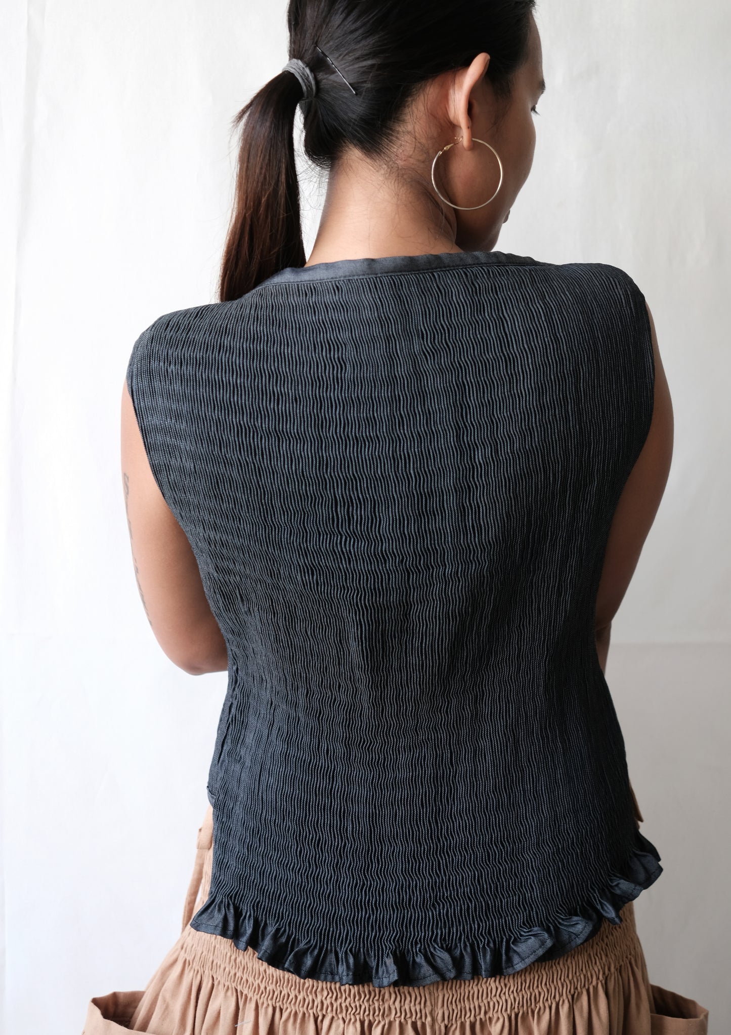 helena top - black denim