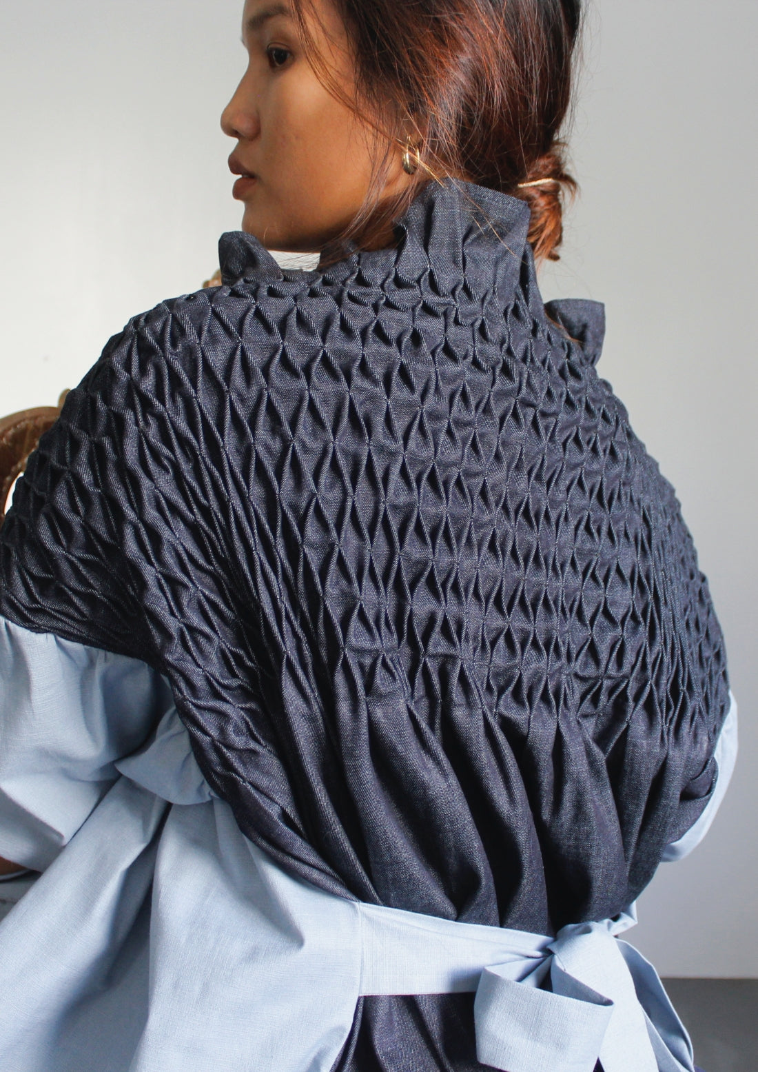 leila dress - gray & black