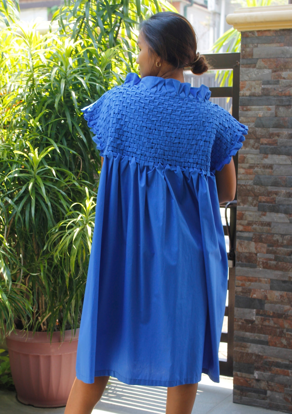 weave dress - royal blue