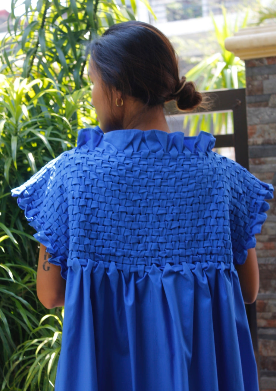 weave dress - royal blue