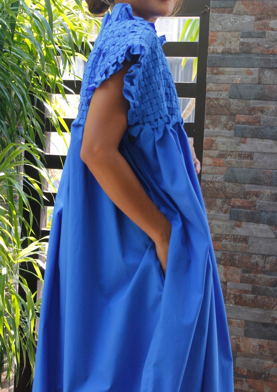 weave dress - royal blue