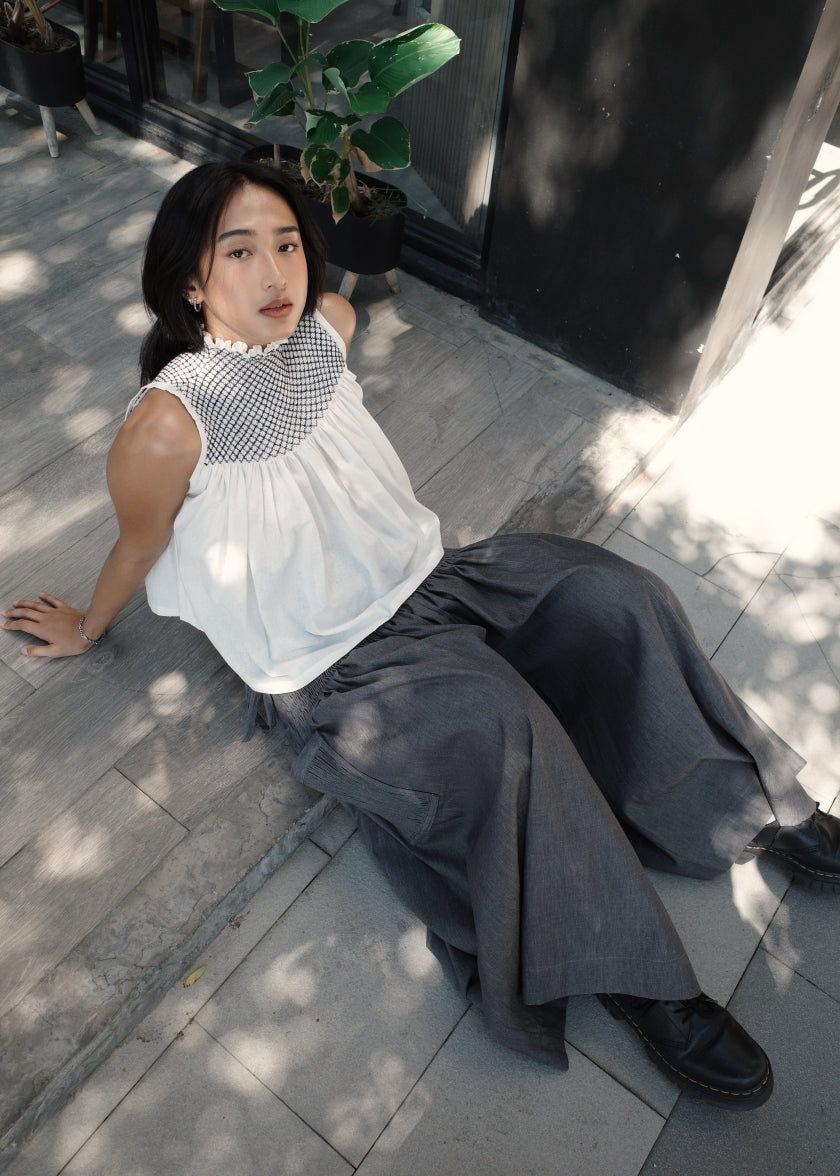 isa pants - gray chambray