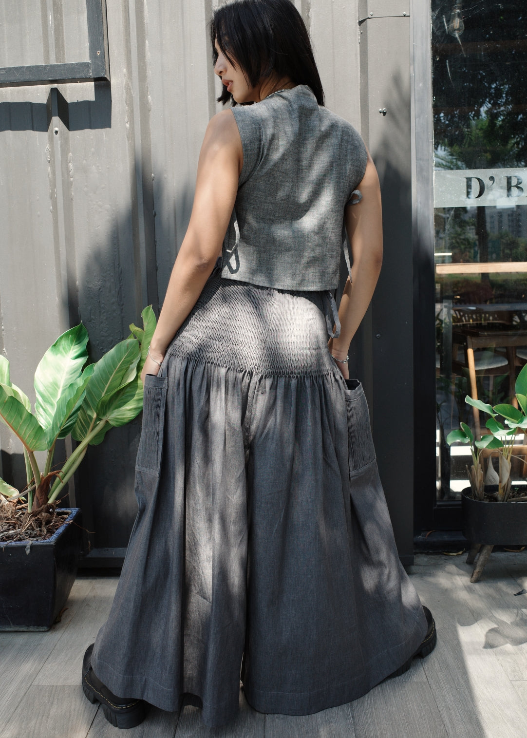 isa pants - gray chambray