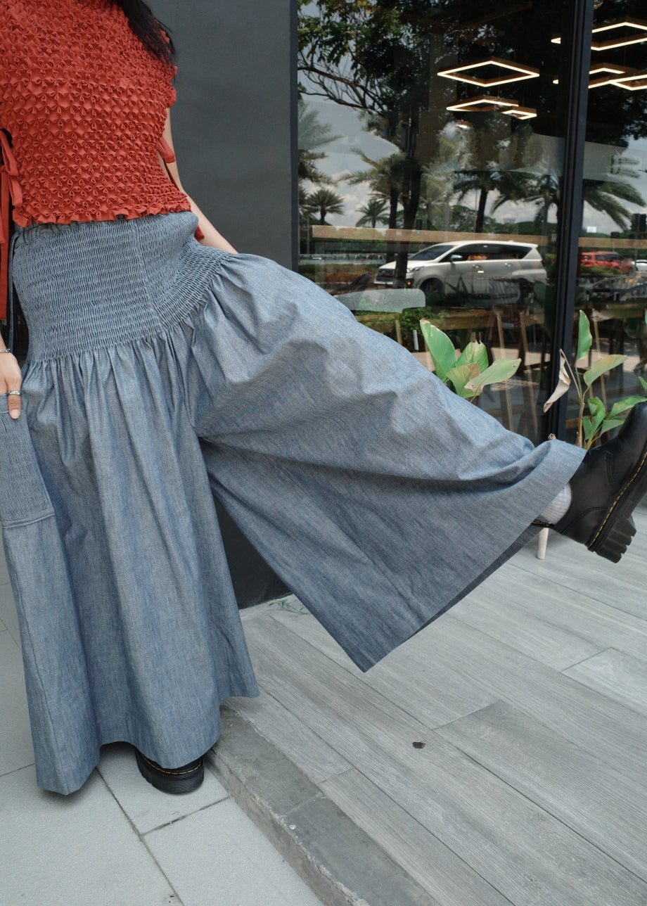 isa pants - blue chambray
