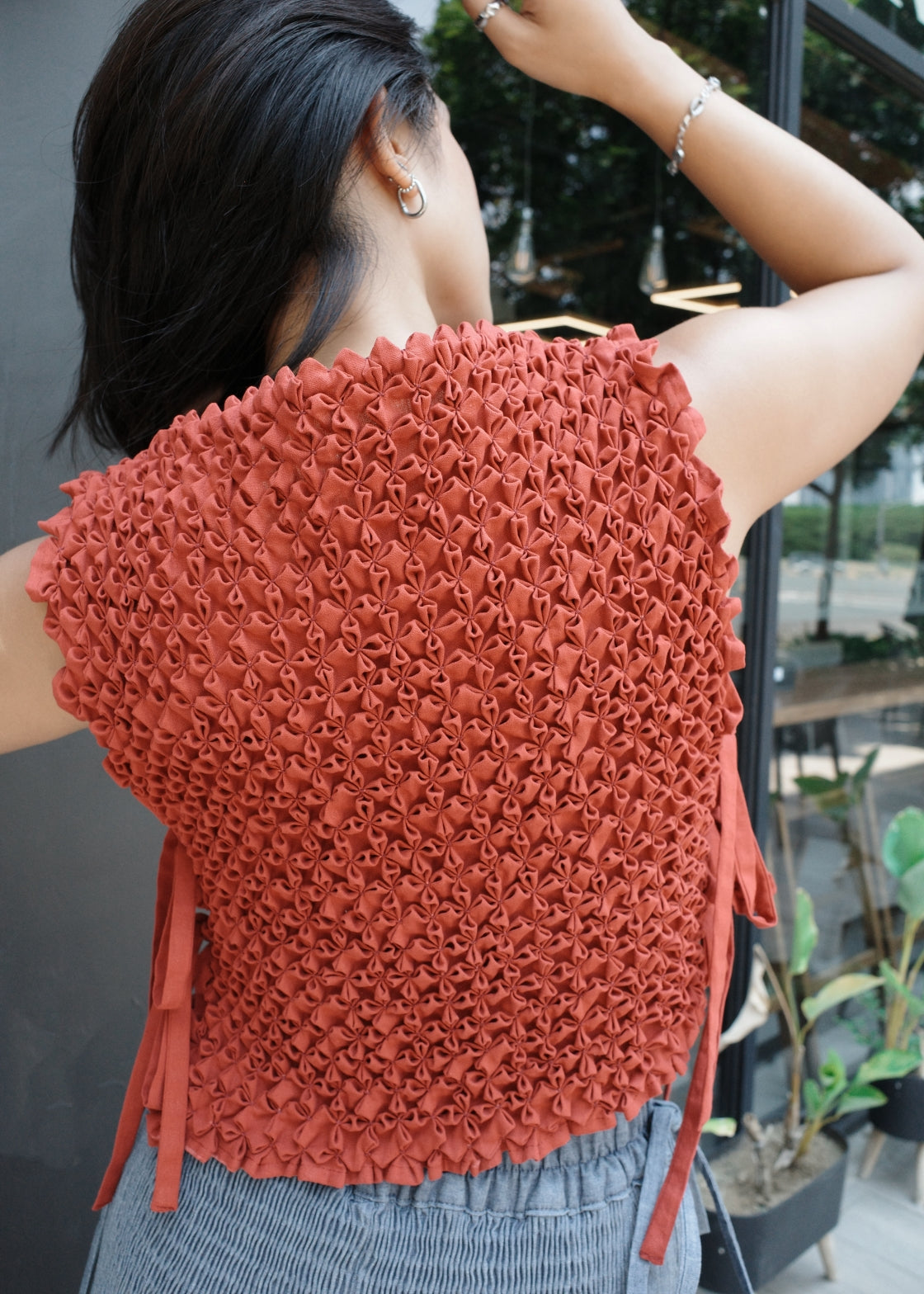 bloom kimona bib - maroon