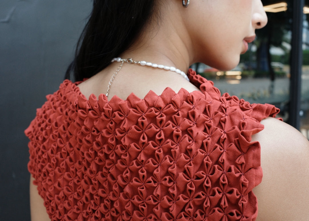 bloom kimona bib - maroon