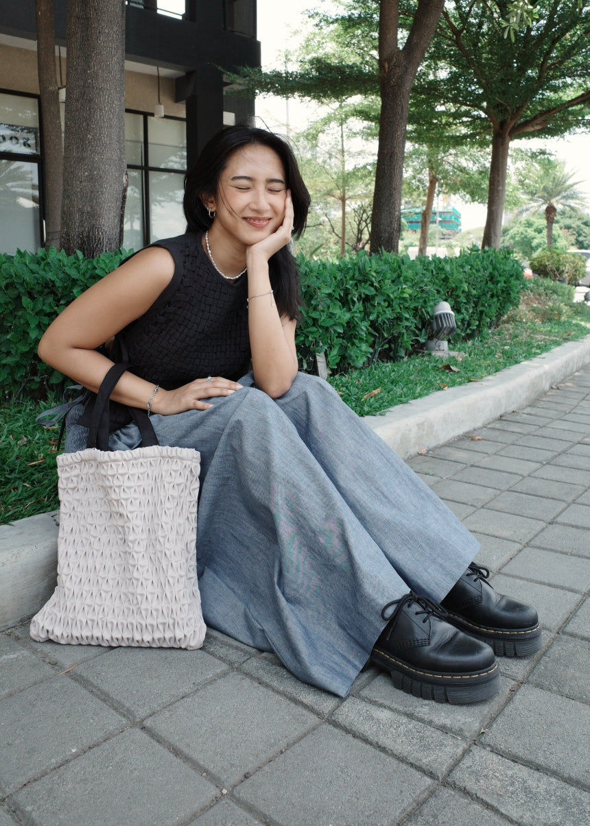 alicia book bag - cream