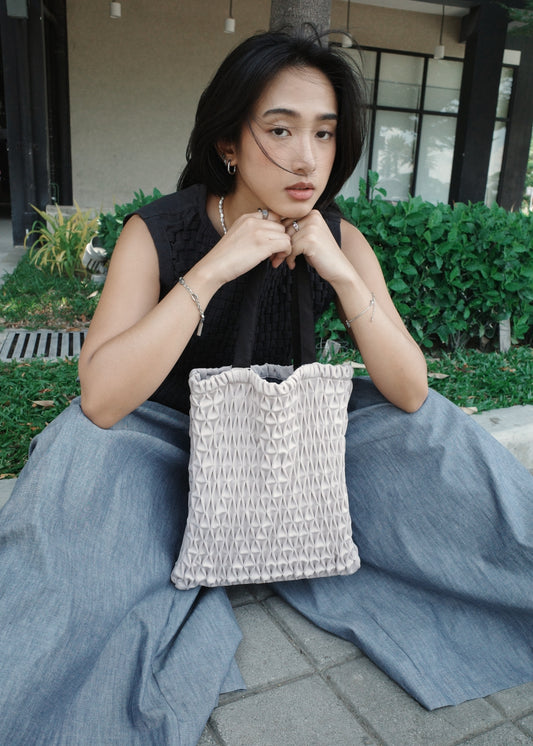 alicia book bag - cream