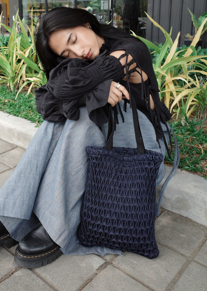 alicia book bag - denim