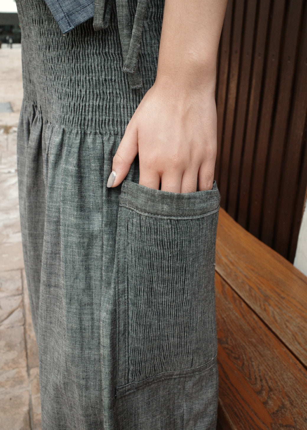 isa culottes - light gray chambray