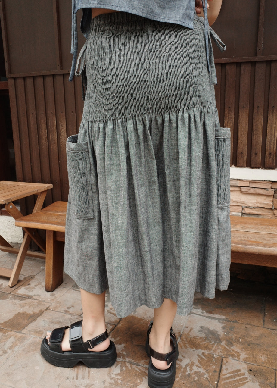 isa culottes - light gray chambray