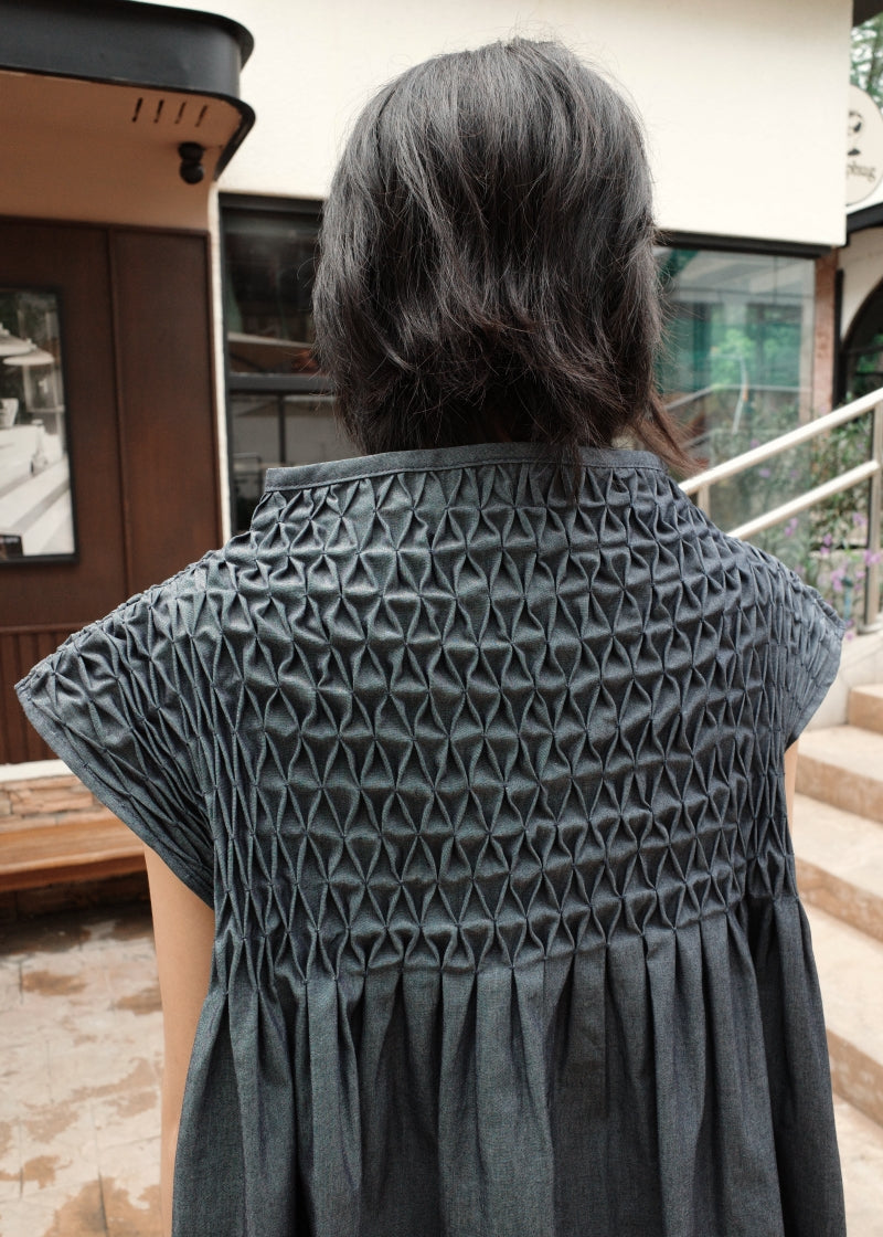 lily top - midnight chambray
