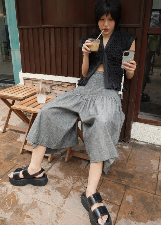 isa culottes - light gray chambray