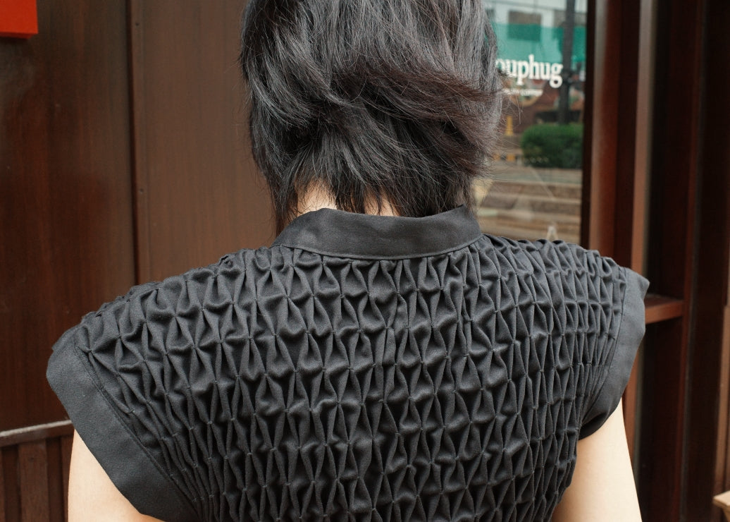 karine vest - black twill