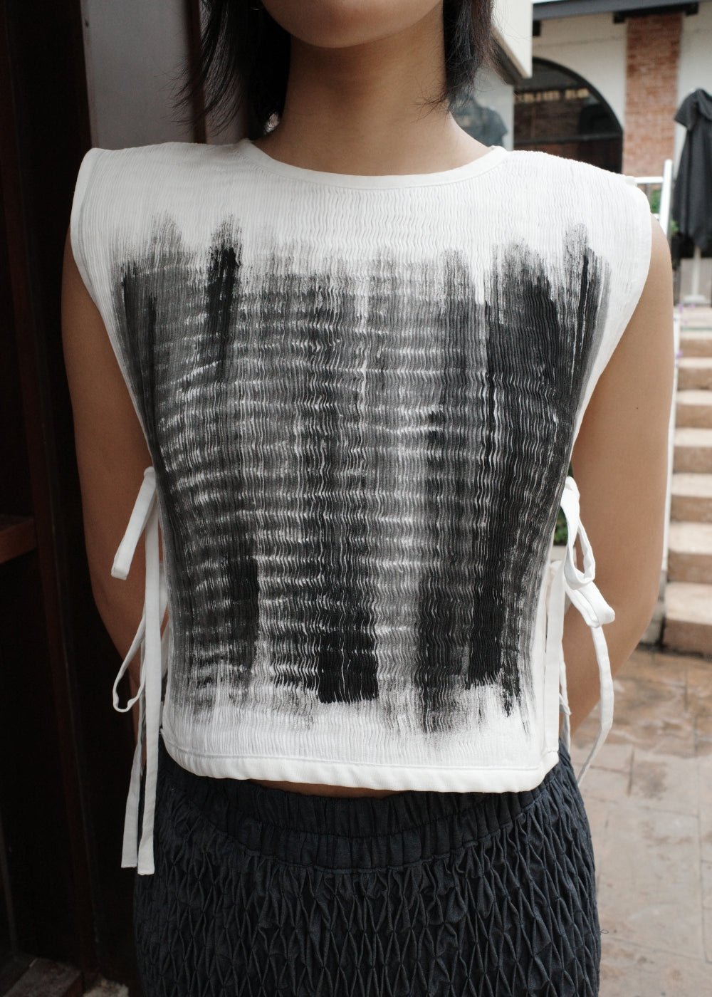 helen bib longer - painted, white