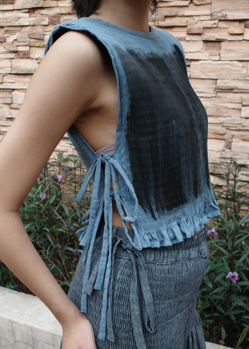 helen bib - painted, dusty blue
