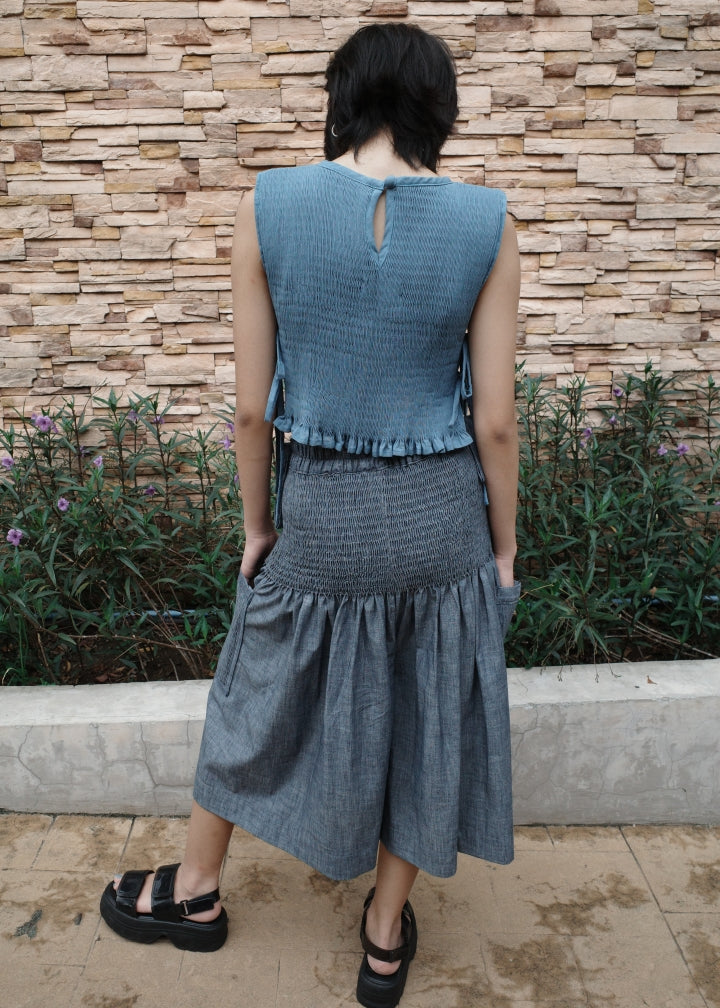 helen bib - painted, dusty blue