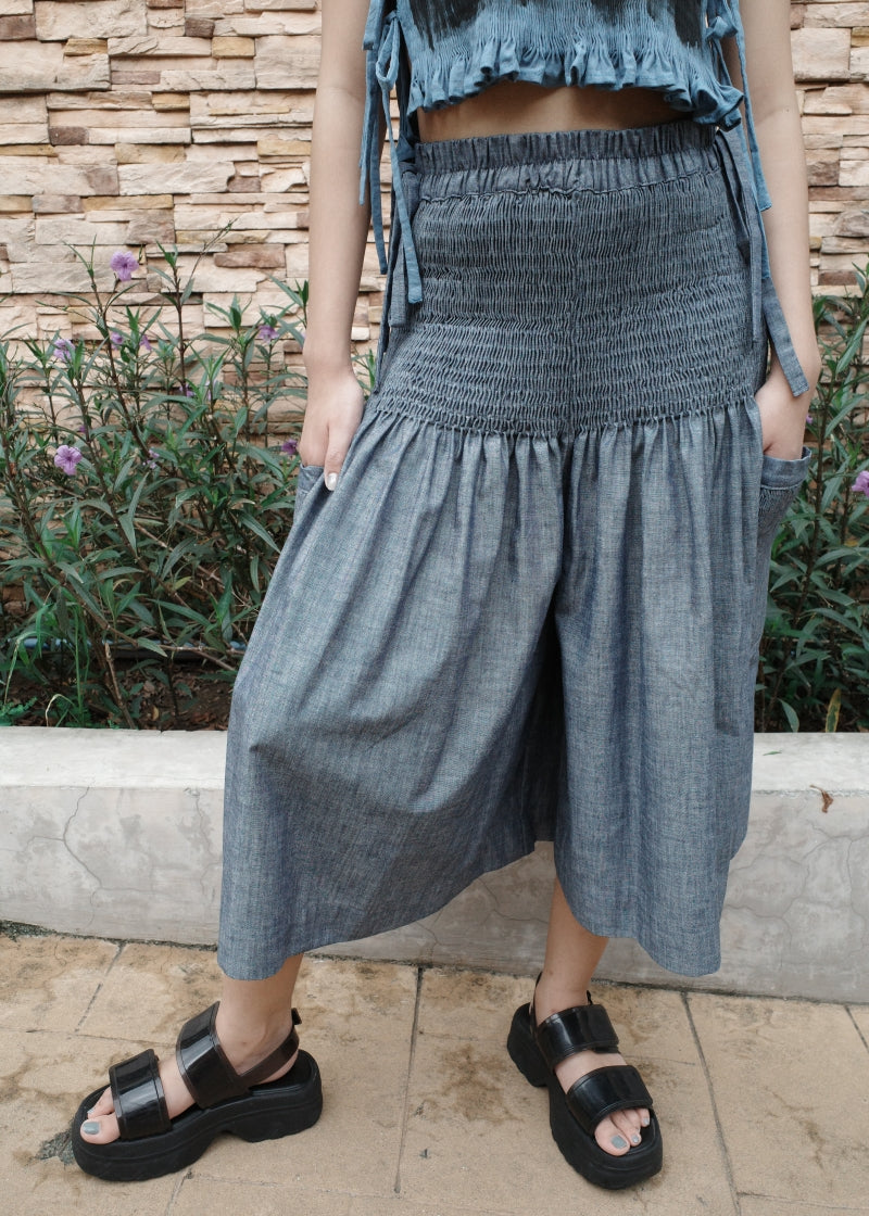 isa culottes - light blue chambray