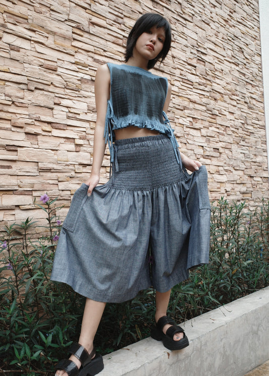 isa culottes - light blue chambray