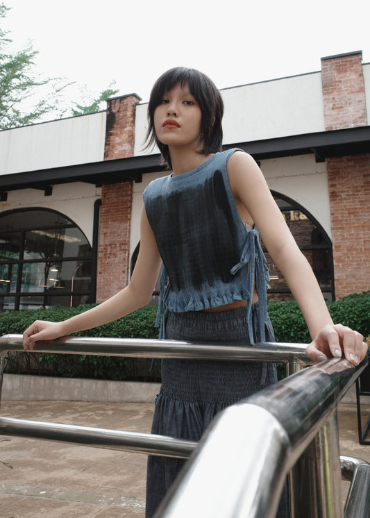 helen bib - painted, dusty blue