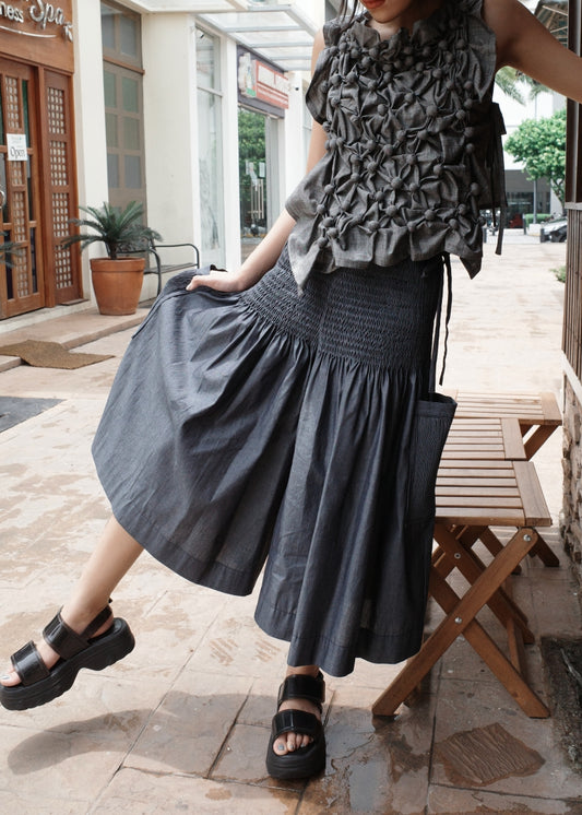 isa culottes - midnight chambray