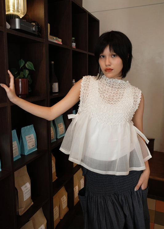 sampaguita bib top - silk cocoon