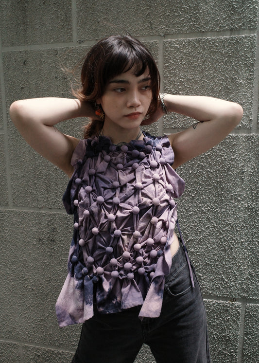 bubble bib top - dyed, navy