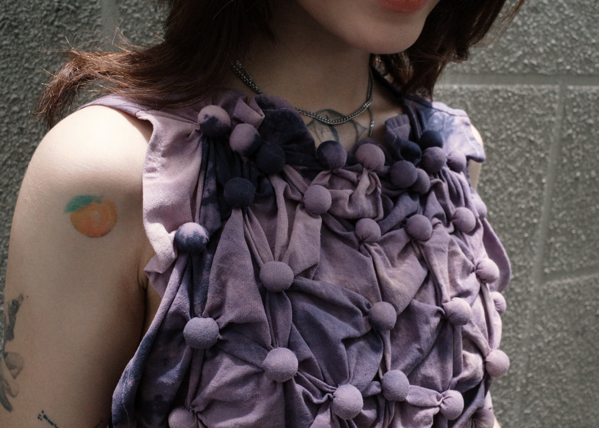 bubble bib top - dyed, navy