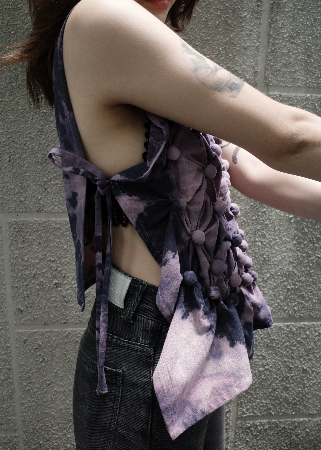 bubble bib top - dyed, navy