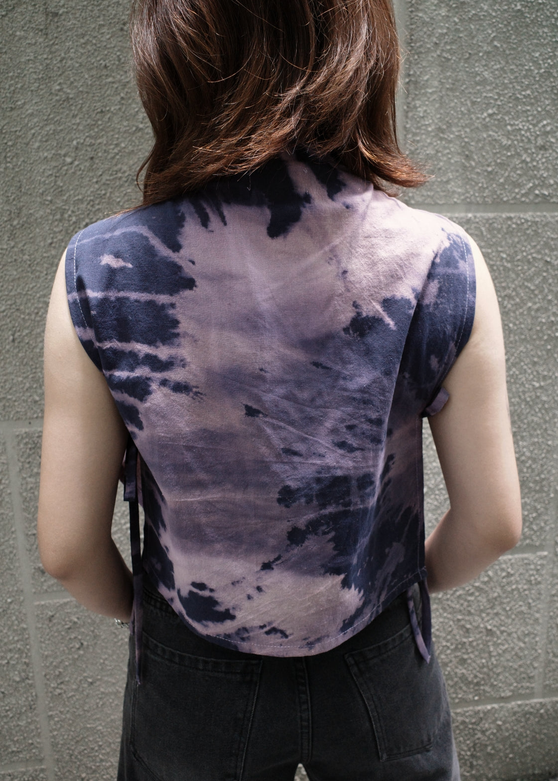 bubble bib top - dyed, navy