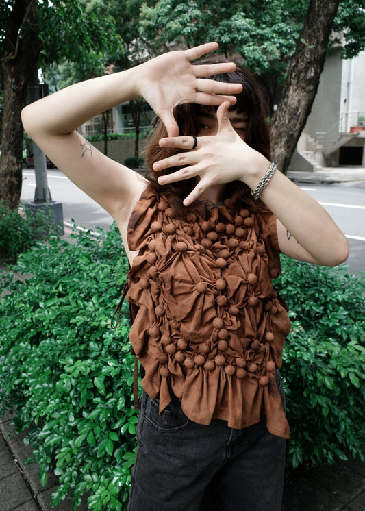 bubble bib top - dyed, black