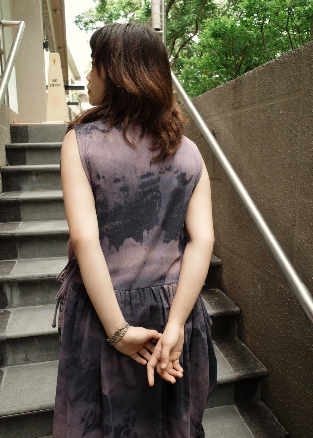 bubble dress - dyed, navy