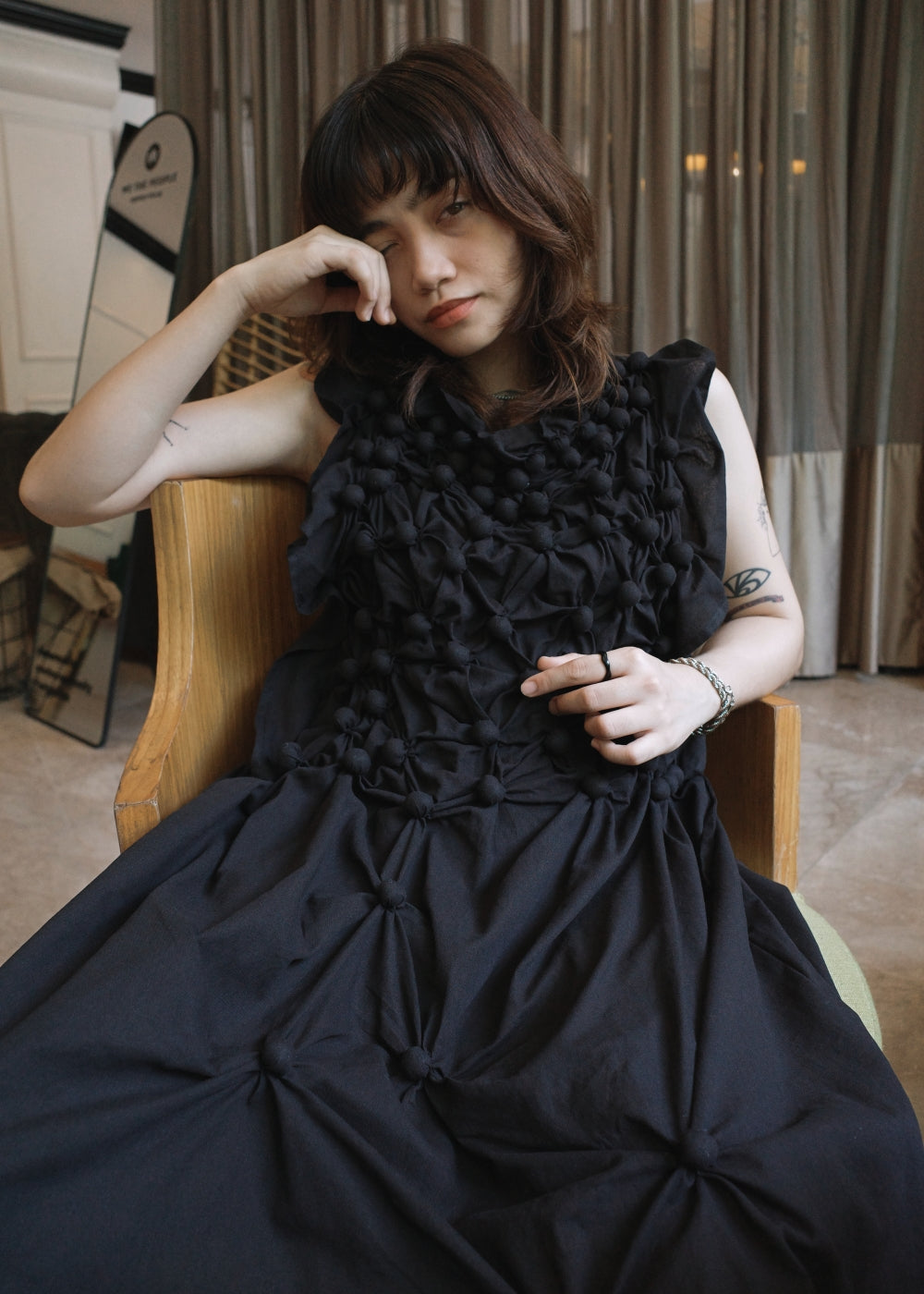 bubble dress - black