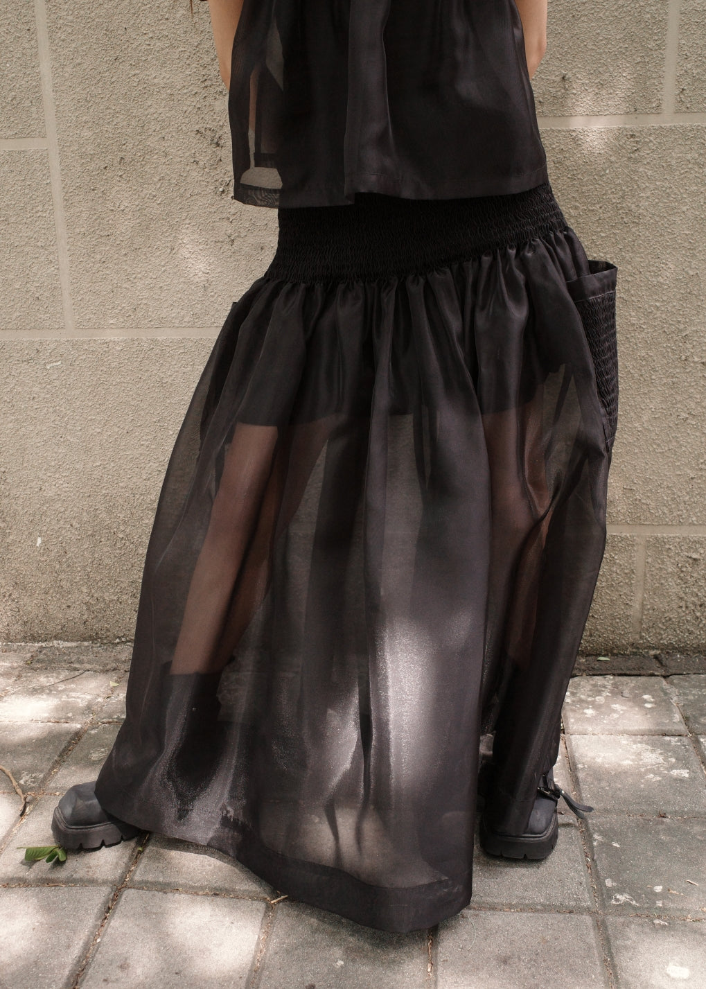 isa skirt - matte organdy, black