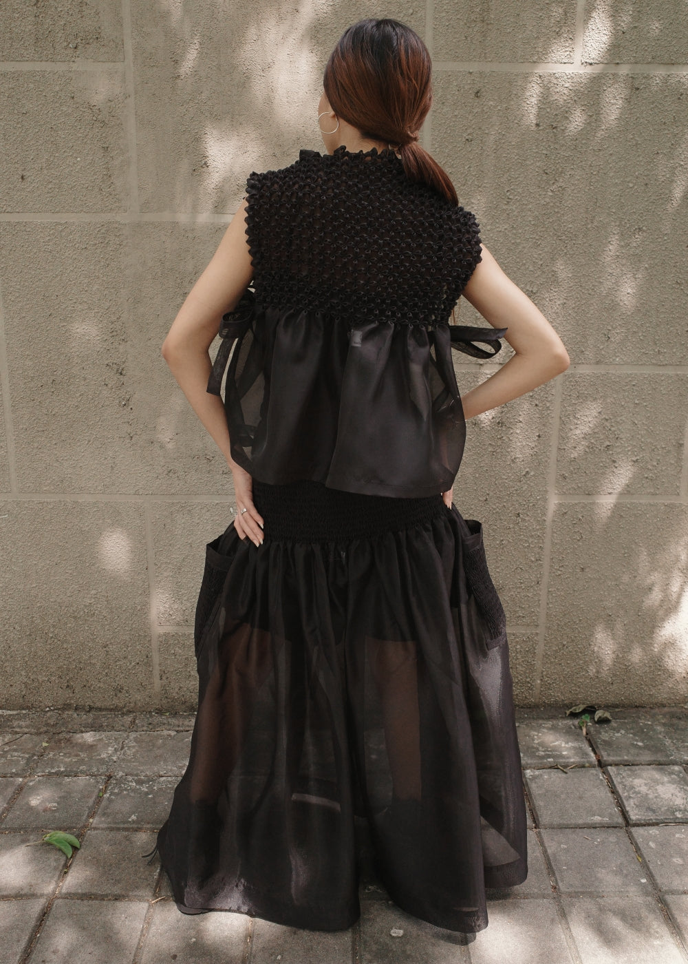 isa skirt - matte organdy, black