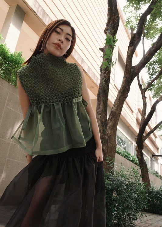 bloom bib top - matte organdy, sage green