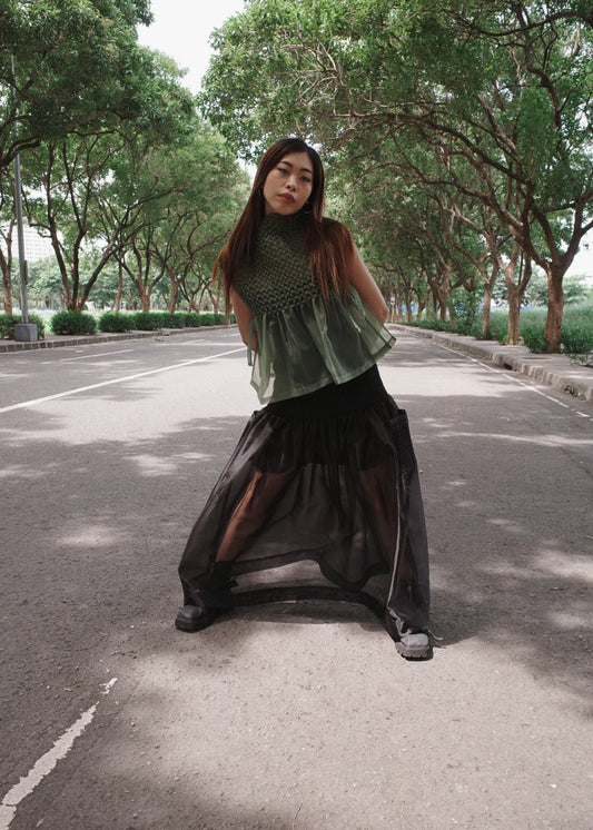 bloom bib top - matte organdy, sage green