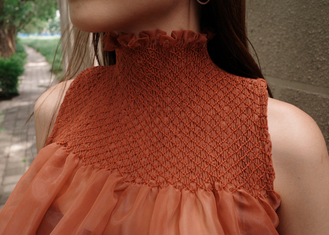 blaire longer top - matte organdy, rust