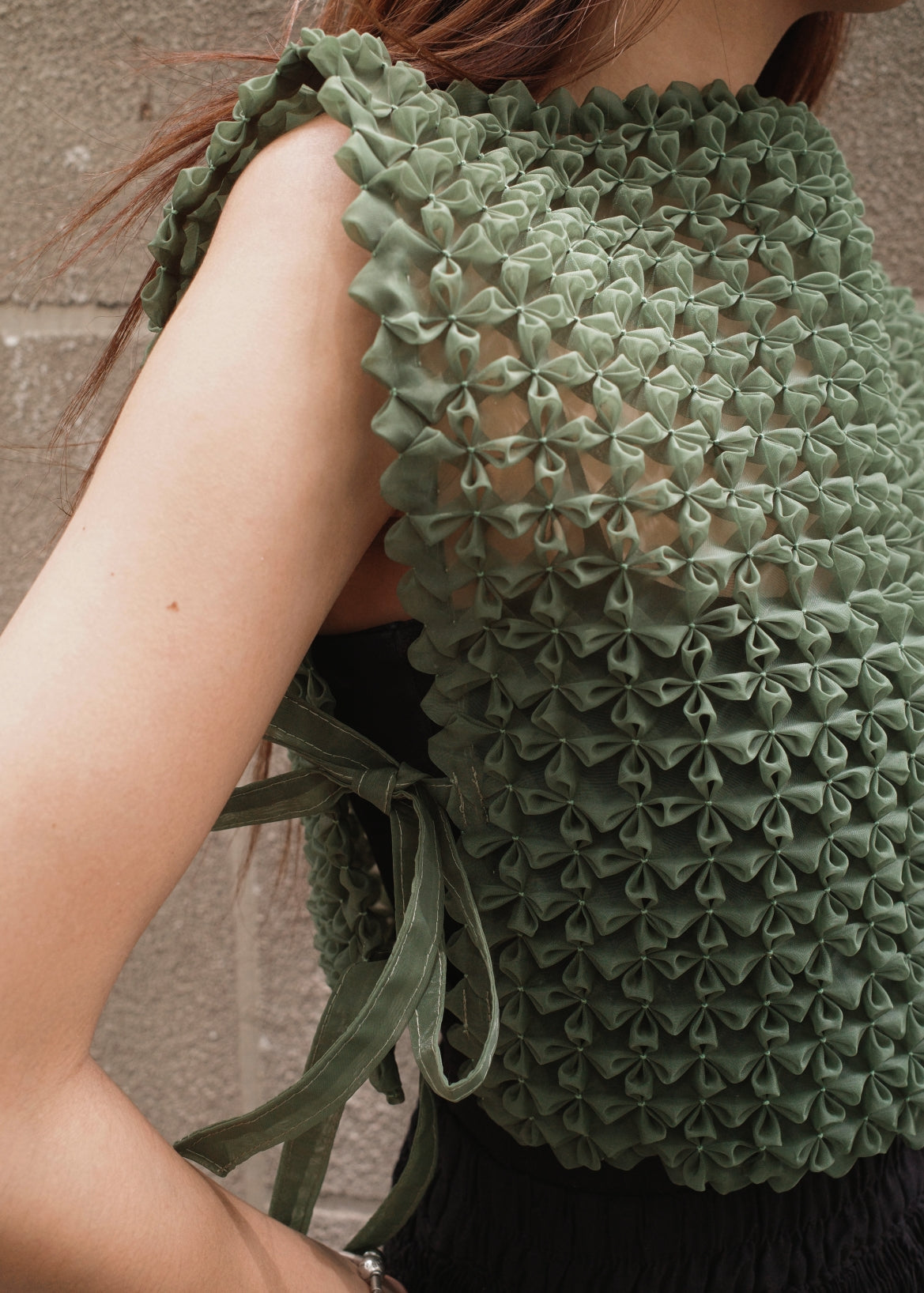 bloom kimona bib - matte organdy, sage green