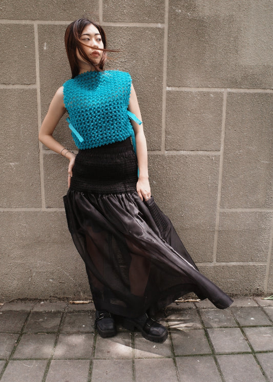 bloom kimona - matte organdy, aqua