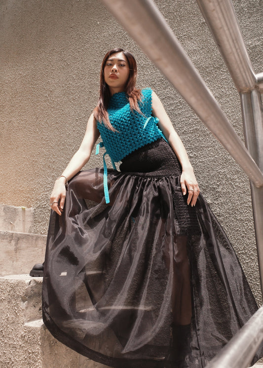 isa skirt - matte organdy, black