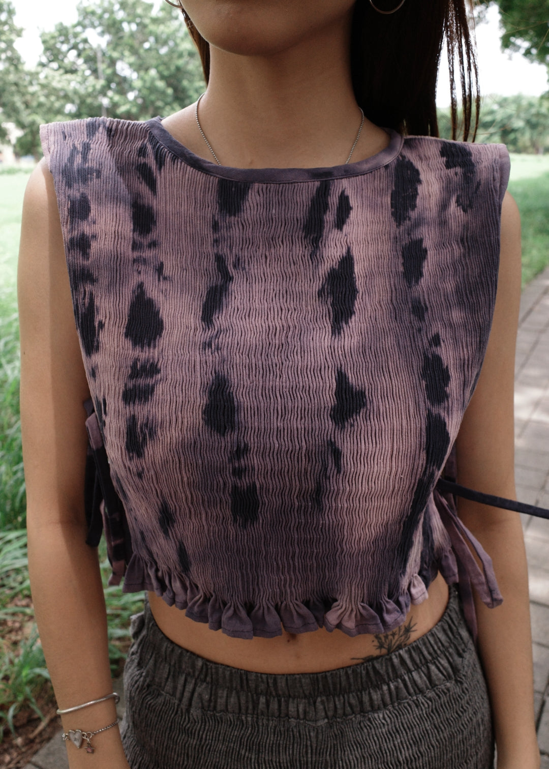 helen bib longer - dyed, navy