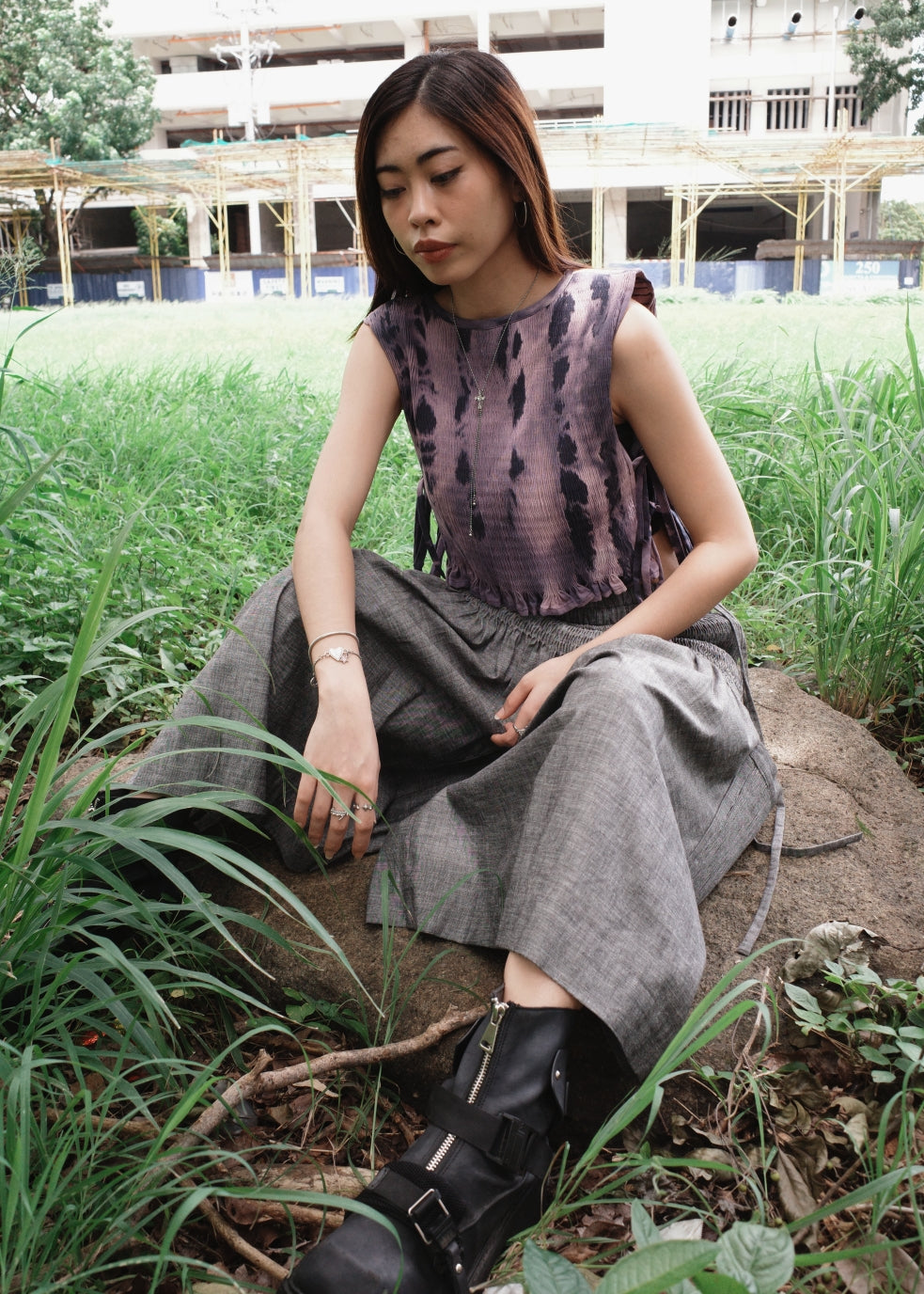 helen bib longer - dyed, navy