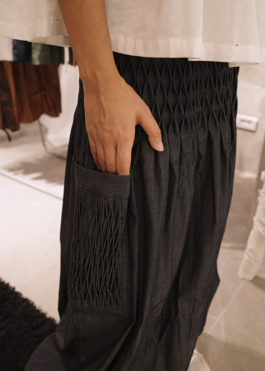 trey pants - soft maong, navy blue