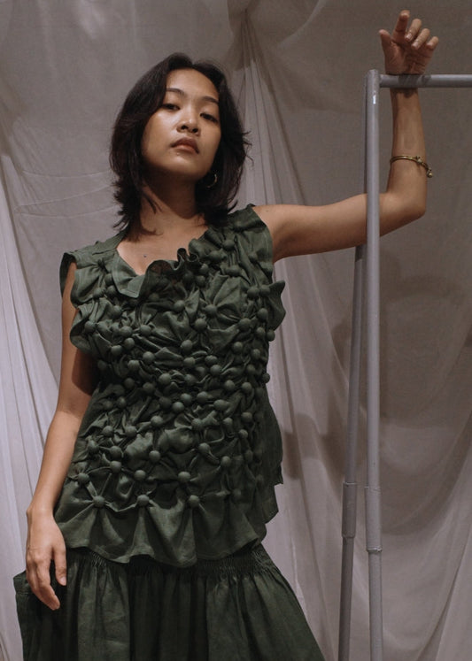 bubble shirt - fatigue green